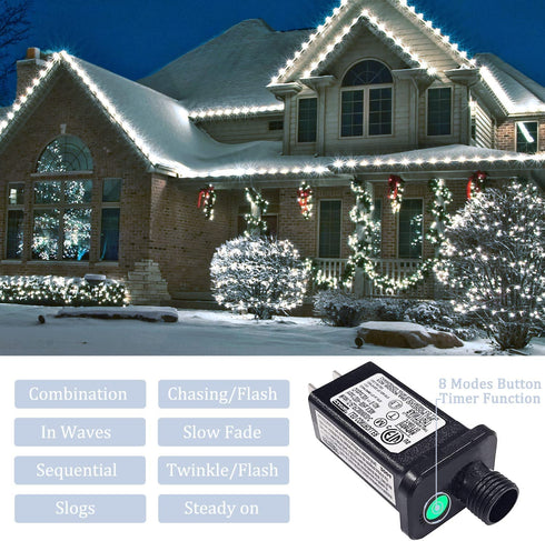 JMEXSUSS 200 LED Net Lights Plug in Mesh Lights, 8 Modes 9.8ft x 6.6ft Net Lights Outdoor Mesh Lights, Waterproof Christmas Net Lights for Bushes(White)