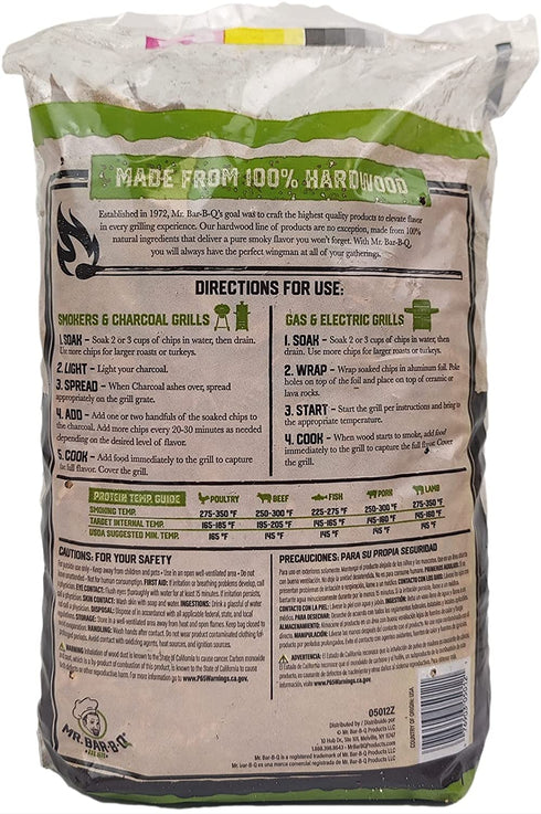 Mr. Bar-B-Q 05012 Wood Smoker Chips (Apple) | Smoky & Fruity Flavor | Made from 100% Hardwood | All Natural Apple Wood Chips | 1.6 Pound Bag