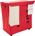 Mind Reader Double Rolling Hamper Laundry Sorter with Lid, Wheels, Handles, Red