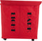 Mind Reader Double Rolling Hamper Laundry Sorter with Lid, Wheels, Handles, Red