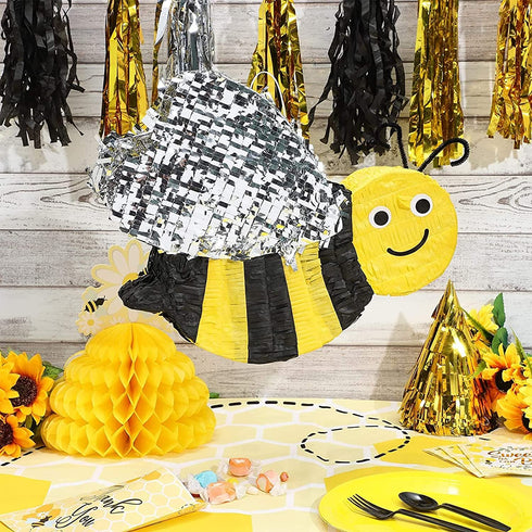 Bumble Bee Pinata for Gender Reveal or Birthday Party (15.5 x 13 Inches)