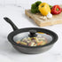 Goodful Universal Lid for Pots, Pans and Skillets, Tempered Glass Steam Vented, Graduated Silicone Rim Fits 9.5" to 12" Cookware, Replacement Top, Large, Black