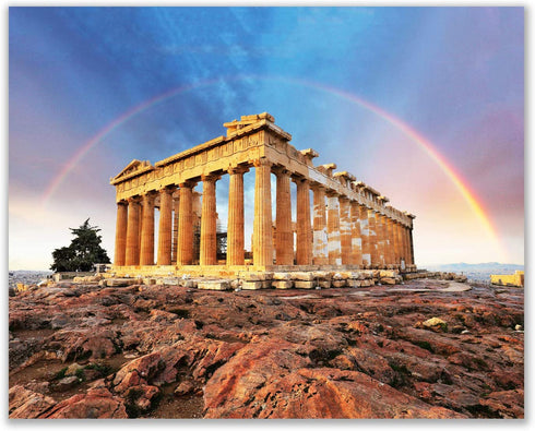 Perfect Rainbows at History's Greatest Sites. Put a piece of heaven on your wall with these Historic Sites - A Nature's Landscape (Set of 4): Modern Art Decor Unframed Photo Prints (8"x10")
