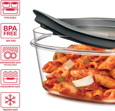 Rubbermaid Meal Prep Premier Food Storage Container, 6 Piece Set, Grey
