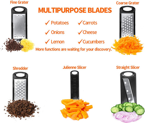 LHS Mandoline Slicer 5 in 1 Vegetable Slicer and Chopper Veggie Slicer with Container Onion Slicer, Grater, Cutter for Potato and Tomato