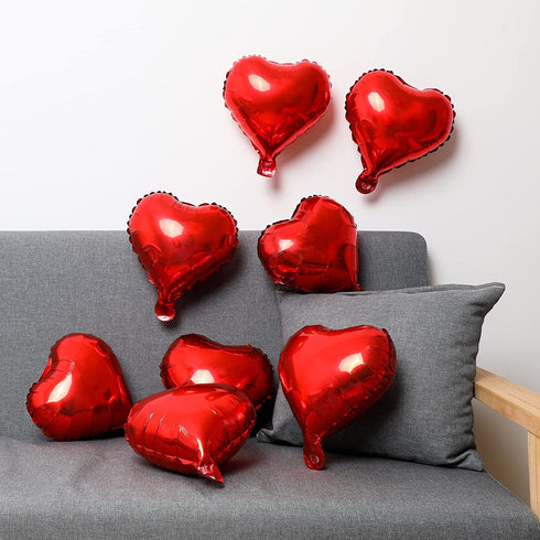 30 pcs Red Heart Balloons 18" Heart Love Foil Balloon , Helium Support Valentines Day Wedding Bridal Engagement Party Anniversary Decorations (30 pcs 18")