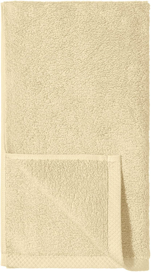 Amazon Basics Quick-Dry Hand Towels - 100% Cotton, 8-Pack, Linen