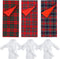 3 Pieces Christmas Sleeping Bags Accessory Elf Doll Sleeping Bag and 3 Pieces White Bathrobes for Elf Doll Red Green Plaid Sleeping Bag for Elf Doll Decorations, 3 Styles (Doll is not Included)