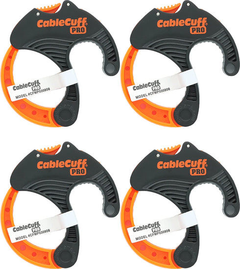 Cable Cuff PRO (4 Pack: 4x Medium 2 Inch Diameter) Adjustable, Reusable, Cable Tie Replacements for Extension Cords or Electronics