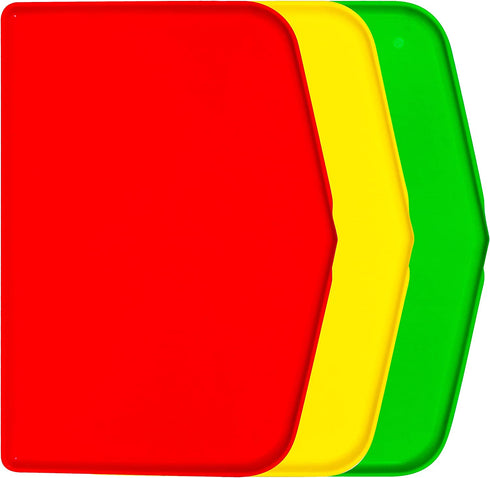 Chop Keeper Chopping Tray with Raised Sides and Easy-Guide Funnel, Red, Green and Yellow, 3-Pack - Argee RG909/3