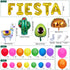 Winrayk 113PCS Fiesta Balloon Garland Arch Kit Mexican Themed Fiesta Party Decorations with Fiesta Golden Letters Avocado Cactus Taco Alpaca Cinco De Mayo Party Decorations for Kids Adults