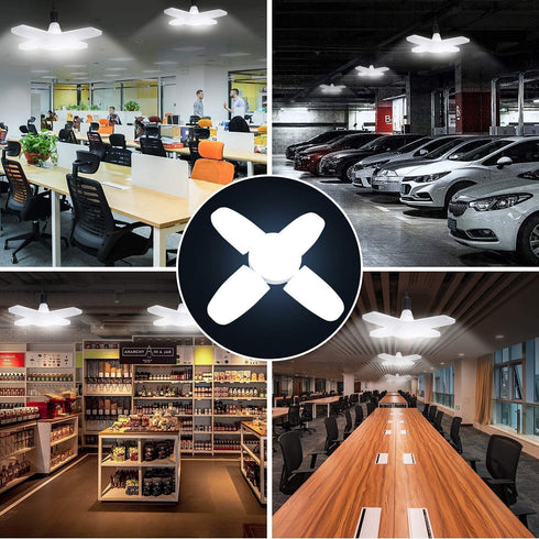 LED Garage Lights,60W Adjustable Trilights LED Garage Ceiling Light,6000Lumens LED Garage Ceiling Light, 6000k Nature Light with High Bright Garage Light for Garage,Warehouse