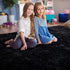 Wondo Ultra Soft Black Area Rug Shag Fluffy Rug for Bedroom Living Room, 3'X5' Modern Fuzzy & Shaggy Plush Carpet for Girls Room Boys Nursery Kids Playroom Home Decoration Floor Rugs, 3X5ft