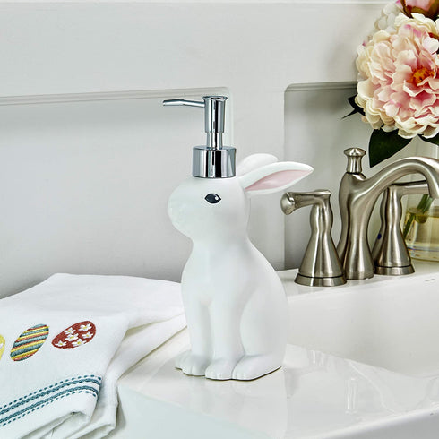 SKL Home by Saturday Knight Ltd. Easter Bunny Soap Dispenser, White