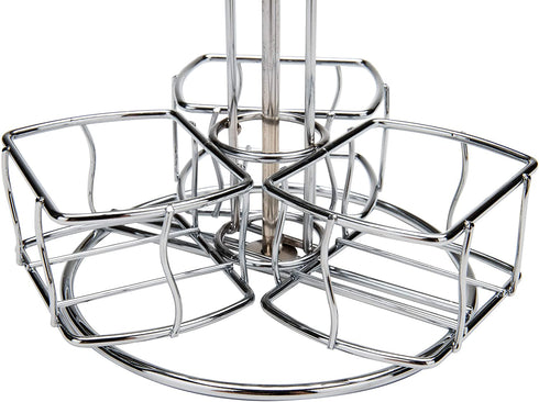 Mind Reader Tea Bag Carousel, Wire Holder, Rotating Organizer, Lazy Susan, Holds up to 60, 7 x 7 x 8.5 inches, Silver