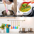 LIANYU 15-Piece Kitchen Silicone Cooking Utensils Set with Holder, Wooden Handle Kitchen Tools Include Spatula Tong Slotted Spoon Turner Whisk Brush, Colorful