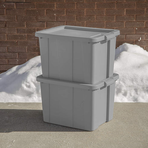 Sterilite 16786A06 Storage Tote, 18 Gallon, Cement Lid and Base