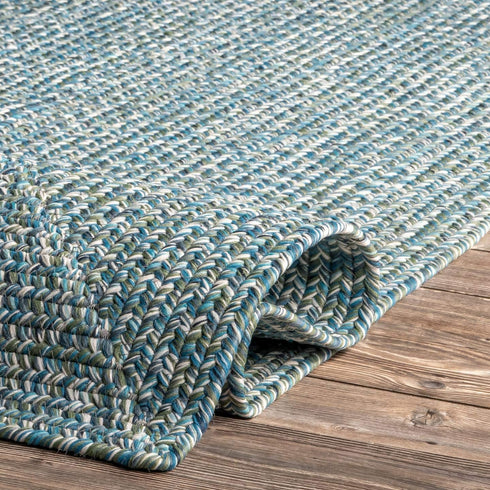 nuLOOM Wynn Braided Indoor/Outdoor Accent Rug, 2' x 3', Aqua