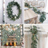 Ageomet 3pcs Artificial Eucalyptus Garland Decor Eucalyptus Vine Greenery with Willow Leaves Faux Spring Eucalyptus Willow Garland for Wedding Room Wall Table Decoration