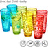 Amazing Abby - Iceberg - 24-Ounce Plastic Tumblers (Set of 8), Plastic Drinking Glasses, Mixed-Color High-Balls, Reusable Plastic Cups, Stackable, BPA-Free, Shatter-Proof, Dishwasher-Safe
