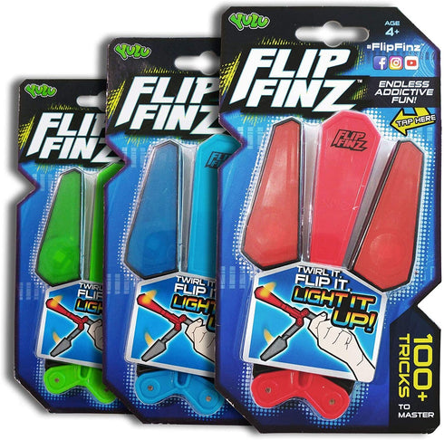 Hot 2018 Flip Finz Yulu Relaxing Toy - Spin It, Twirl It, Light It Up - Children's interactive toys (Random Colors: Blue, Green, Red)