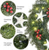 ANGELEMM Pre-lit Christmas Wreaths for Front Door ,Build in Hook, Battery Operated Christmas Wreath Decorative Hanging Ornament, Artificial Door Wreath Clear LED Lights(16 Inch)