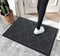 HAOJIAO Front Door Mats Outdoor , 17 x 29 Heavy Duty Rubber Non Slip Indoor Doormat, Durable Low Profile Welcome Mat Dirt Resistant Floor Rug for Entryway Patio Christmas, Grey