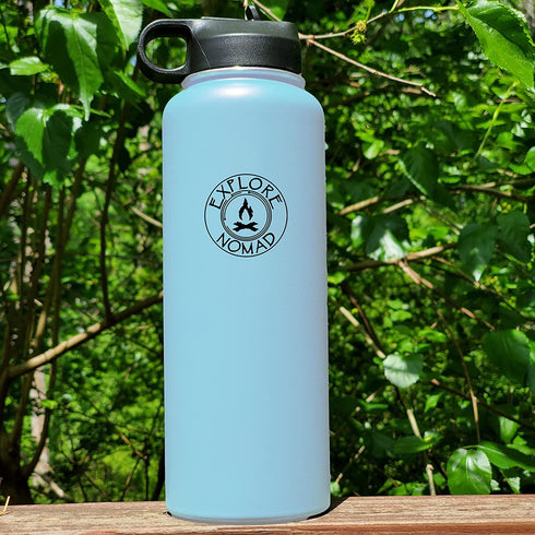 Explore Nomad Insulated Water Bottle 40 Oz Stainless Steel Water Bottle Powder Coated Metal Water Bottle with Straw Wide Mouth Opening Ideal for Sports, Hiking, Traveling