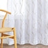 Lazzzy Sheer Curtains for Bedroom 84 Inch Length Floral Embroidered White Sheers for Living Room Embroidery Voile Grommet Window Curtain Panels Set 2 Pcs