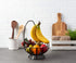 DII Metal Kitchen Storage Collection Farmhouse Stand Fruit Basket with Banana Hook, Vintage Black