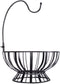 DII Metal Kitchen Storage Collection Farmhouse Stand Fruit Basket with Banana Hook, Vintage Black