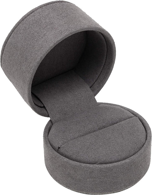 Noble Suede Ring Box with Outside Packer, Gift Card and Ribbon for Proposal, Jewelry Gift and Special Occasions