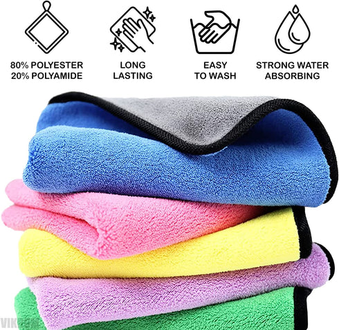 5Pcs Car Microfiber Cleaning Cloth - Multicolor Microfiber Cloth for Electronics Towels to Dry Car Microfiber Towel - Kitchen Cloth Cleaning Towel Glasses Cleaning Cloth Stainless Steel Cleaning Cloth