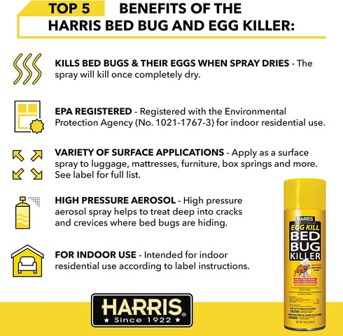 Harris Bed Bug and Egg Killer, 16oz Aerosol Spray
