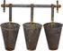 Creative Co-Op Antiqued Metal Wall Rack with 3 Hanging Tin Pots