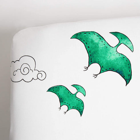 JumpOff Jo - Fitted Crib Sheet, Super Soft 100% Cotton Sheet for Standard Crib Mattresses and Toddler Beds, 28 in. x 52 in. - Blue Dinosaur