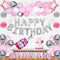 Pink Birthday Decorations - Pink Party Decorations with Happy Birthday banner, Tissue Paper Pom, Tassel Ribbon, Champagne Balloon, Birthday Party Decorations for Girls Women