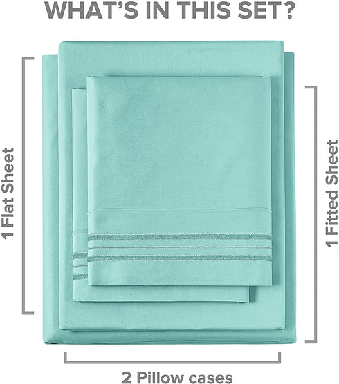 Twin XL Sheet Set - 4 Piece Sheets - Dorm Room Bed Sheets - Hotel Luxury Bed Sheets - Extra Soft - Deep Bed Sheets Pockets - Easy Fit - Breathable & Cooling Touch - Twin XL Sheets for Twin XL Mattress