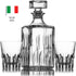 Godinger Whiskey Decanter and 2 Whiskey Glasses Bar Set, Italian Made Decanter for Liquor Scotch Bourbon Vodka