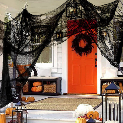Yunfan Halloween Creepy Cloth Spooky Halloween Decorations Haunted House Party Outdoor Decor Supplies Backdrops for Garden,Doorways,Yard,Indoor,Windows