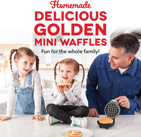 DASH DMW001RD Mini Maker for Individual Waffles, Hash Browns, Keto Chaffles with Easy to Clean, Non-Stick Surfaces, 4 Inch, Red