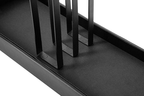 JackCubeDesign Wood 3 Tier Jewelry Display Stand Tree Organizer Bracelet Necklace Holder Rack Hanger Tower with Leather Earring Ring Tray Storage Tabletop(Black, 12 x 4.5 x 15.8 inches) :MK413A