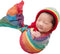 Newborn Photo Shoot Props Baby Photography Blanket Infant Photos Outfits Flexible Rainbow Wrap Hat
