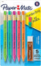 Paper Mate Handwriting Triangular Mechanical Pencil Set with Lead & Eraser Refills, 1.3mm, Fun Barrel Colors, 8 Count