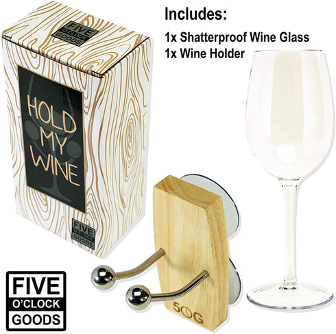 Shower and Bathtub Wine Glass Holder with Wine Stem - Best Gift for Mother's Day - Wine Shower Holder - Wine Cup Holder - Portable Wine Glass Holder - Wine Gifts for Her or Him - Shower Drink Holder