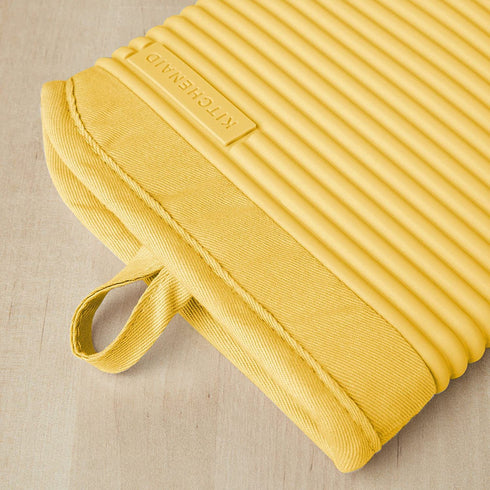 KitchenAid Ribbed Soft Silicone Oven Mitt Set, Orange Sorbet 2 Count