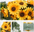U'Artlines Floral Swag Artificial Flowers Sunflower Eucalyptus Wreath Handmade Garland for Mirror Home Wedding Party Door Tabletop Decoration(Swag, 31'' Sunflower)