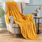 MIULEE Fleece Throw Blanket with Stripe Pattern Fuzzy Flannel Orange Yellow Blanket for Halloween Plush Warm Cozy Bed Blanket Boho Decor for Bed Couch Sofa Chair Throw Size 50"x60"