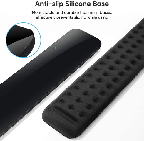 JEDIA Keyboard Wrist Rest, Black Memory Foam Mouse Wrist Rest, Ergonomic Keyboard Wrist Rest Support Pad Easy Typing and Pain Relief for Home, Office, Laptop, Desktop Computer, 2 Packs Large + Small