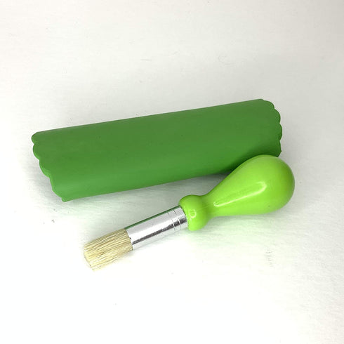 BonCera, All-in-one 4pcs Premium Ceramic Garlic Grater Set - Hand-Made, Green Glazed Design Grater Plate w/Garlic Peeler, Gathering Brush, Display Stand, It's also grating Turmeric, Ginger, and more,